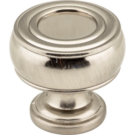 Jeffrey Alexander 1-3/16" Diameter Satin Nickel Barrel Bremen 2 Cabinet Knob 127SN